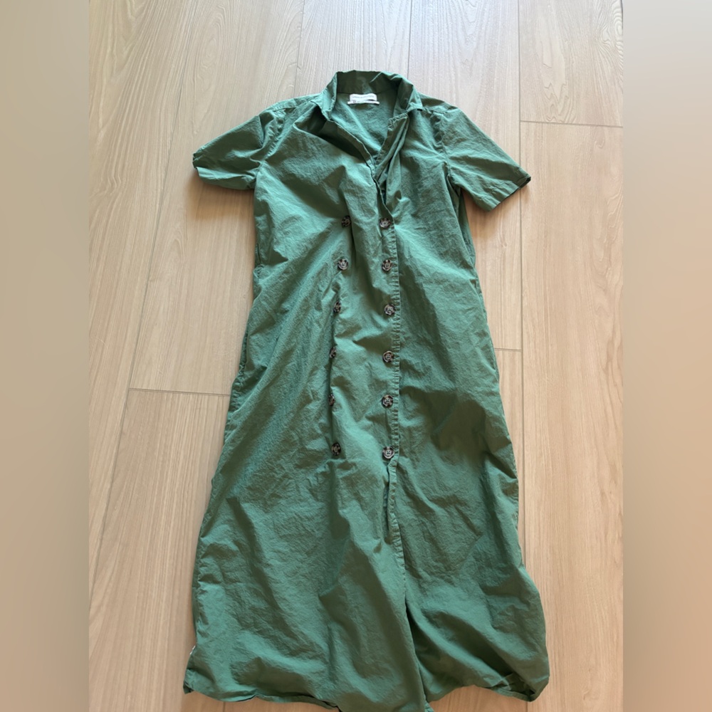 Urban Outfitters Sage Green Button-Up Dress